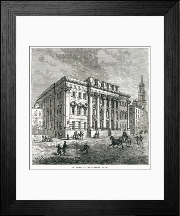 Framed Print : Exterior of Goldsmiths Hall in the City of London Framed Print : Exterior of Goldsmiths Hall in the City of London