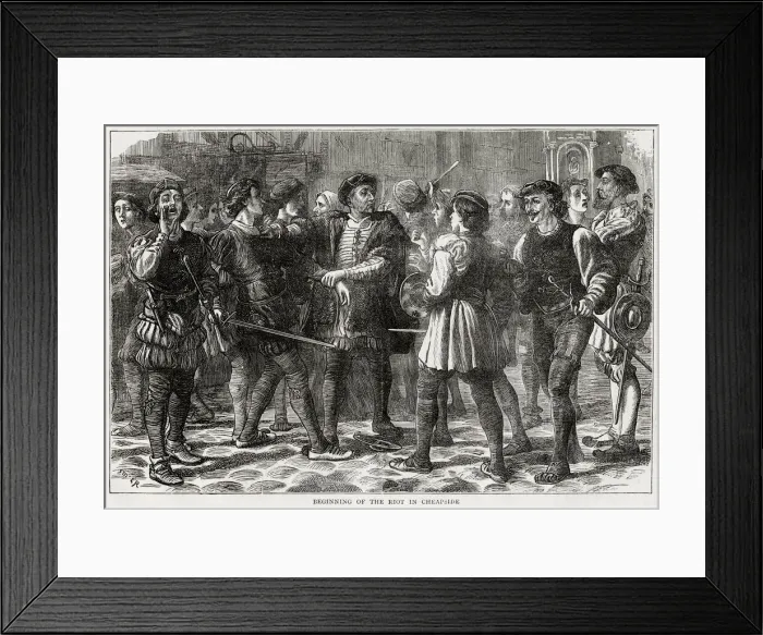 Framed Print : Evil May Day, the protest against foreigners living in London Framed Print : Evil May Day, the protest against foreigners living in London