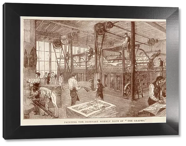 Printing the original weekly newspaper The Graphic. Date: 1881
