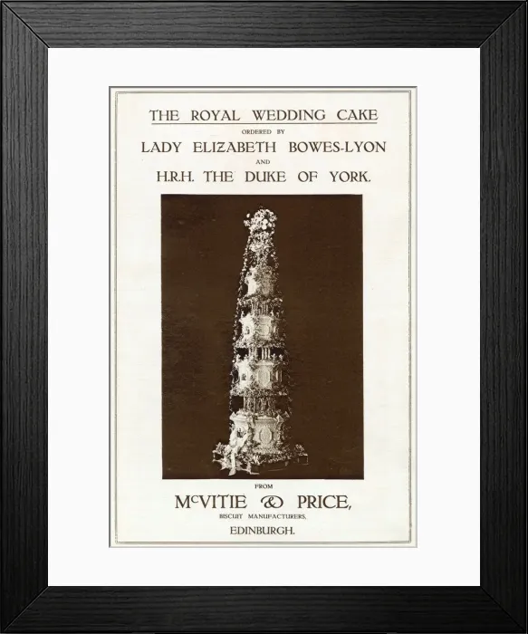 Framed Print : Advertisement for the 10ft high royal wedding of the Duke of York to Lady Elizabeth Framed Print : Advertisement for the 10ft high royal wedding of the Duke of York to Lady Elizabeth