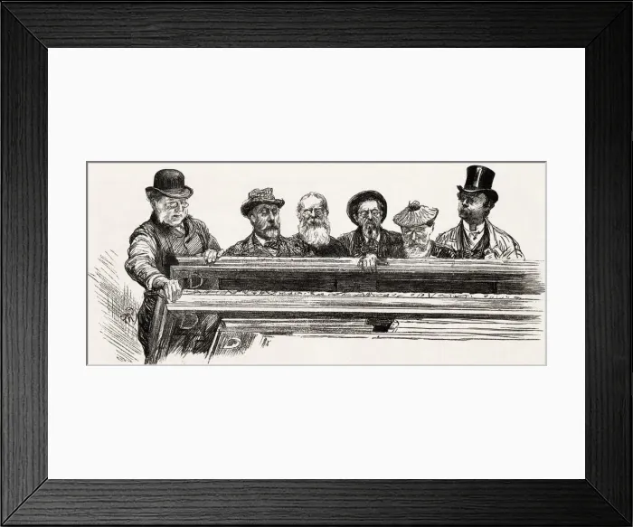 Framed Print : A group of Royal Academicians looking through a pile of doubtfuls Framed Print : A group of Royal Academicians looking through a pile of doubtfuls
