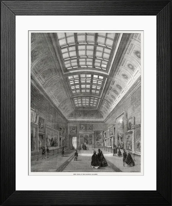 Framed Print : Newly opened room at the National Gallery, London. Date: 1861 Framed Print : Newly opened room at the National Gallery, London. Date: 1861