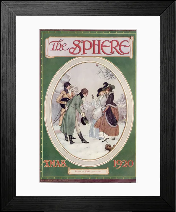 Framed Print : Front cover illustration of a period scene showing a man bowing to greet two ladies Framed Print : Front cover illustration of a period scene showing a man bowing to greet two ladies