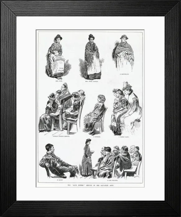 Framed Print : The top three images show members of the Salvation Army who Framed Print : The top three images show members of the Salvation Army who