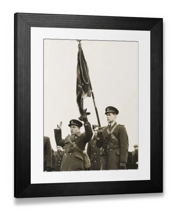 Framed Print : Two unnamed men risked their lives in a daring exploit to stand on the tarmac of an Framed Print : Two unnamed men risked their lives in a daring exploit to stand on the tarmac of an