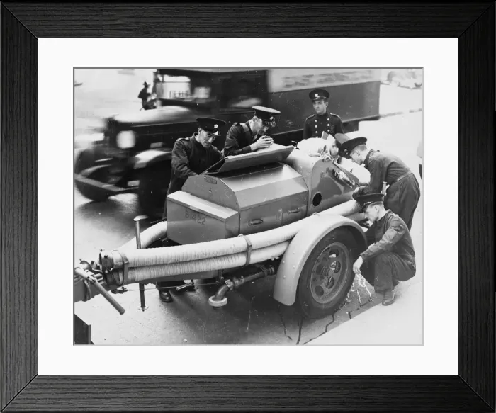 Framed Print : Members of the Auxiliary Fire Service are responsible for the maintenance of their Framed Print : Members of the Auxiliary Fire Service are responsible for the maintenance of their