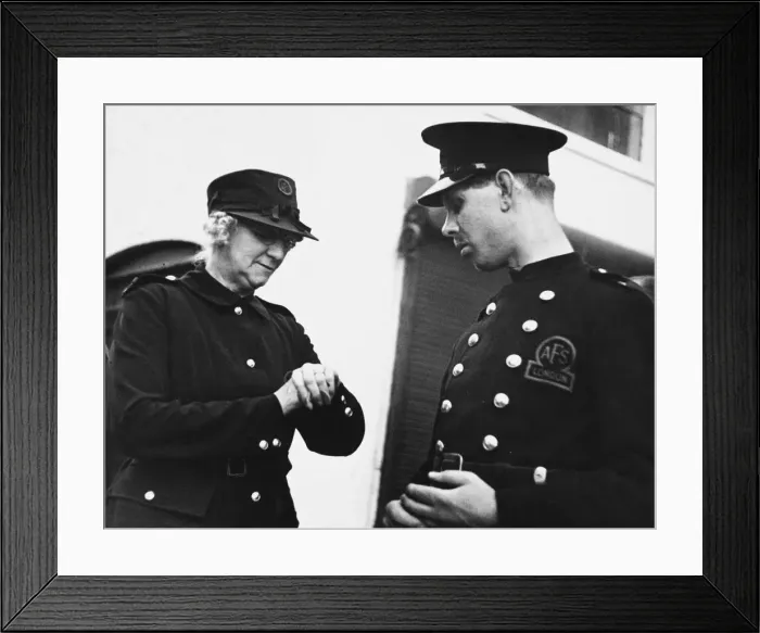 Framed Print : Members of the Auxiliary Fire Service in London during World War II Date: 1939-1945 Framed Print : Members of the Auxiliary Fire Service in London during World War II Date: 1939-1945