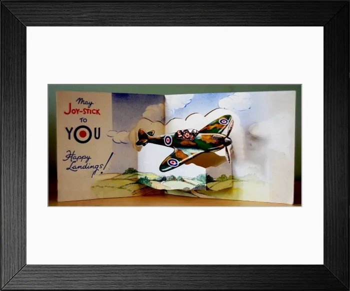 Framed Print : WW2 pop-up Christmas card (inside), May Joy-stick to you, Happy Landings Framed Print : WW2 pop-up Christmas card (inside), May Joy-stick to you, Happy Landings