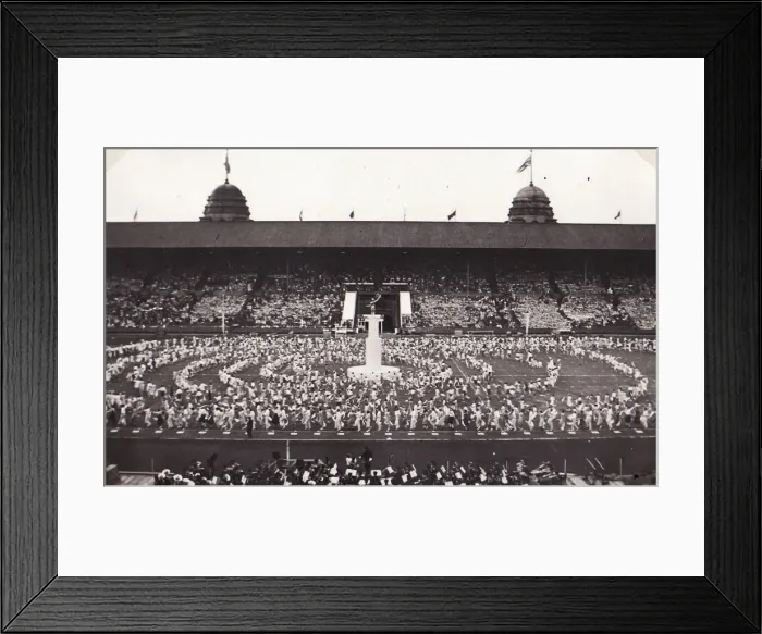 Framed Print : Folk Dancers in Wembley Stadium - Festival of Youth Date: 1937