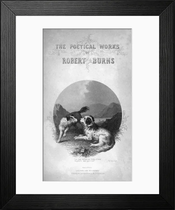 Framed Print : Title page, The Poetical Works of Robert Burns, with an illustration to the poem Framed Print : Title page, The Poetical Works of Robert Burns, with an illustration to the poem