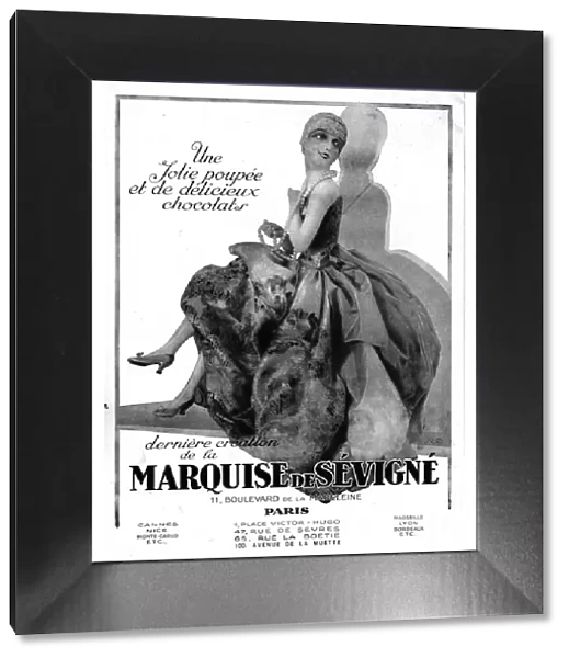 Advert for dolls and chocolates from Marquise de Sevigne Date: 1920s