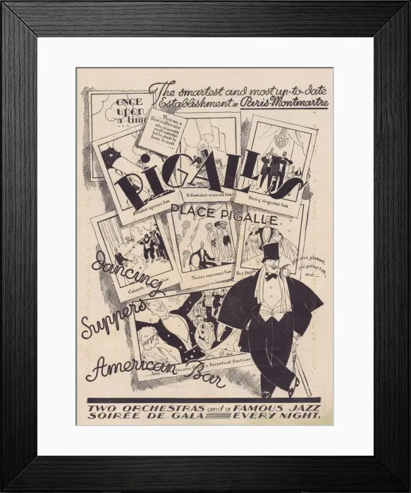 Framed Print : Advert for Pigall s, Place Pigalle, Montmartre Date: 1920s