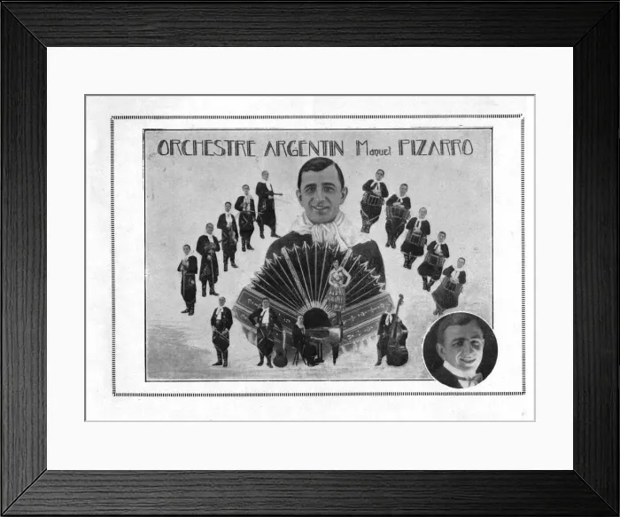 Framed Print : Advert for Pizarro Argentinian Orchestra Date: 1920s Framed Print : Advert for Pizarro Argentinian Orchestra Date: 1920s
