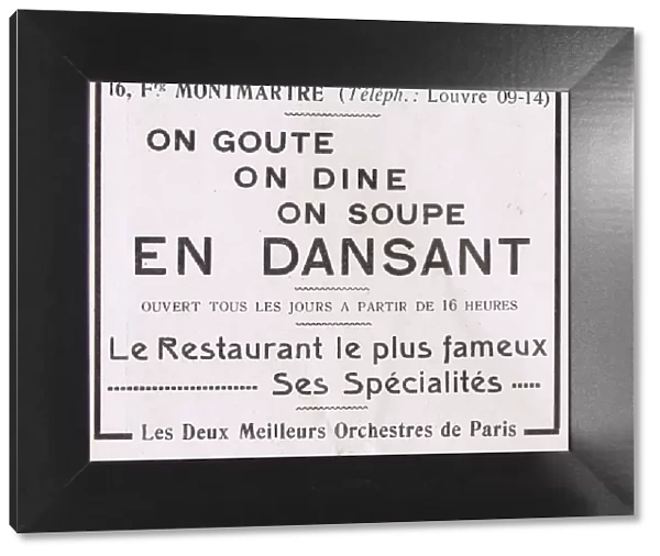 Advert for Sheherazade, 16 Faubourg, Montmartre Date: 1920s