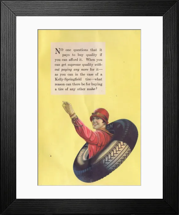 Framed Print : Advert for Kelly Tyres (1929) Date: 1929 Framed Print : Advert for Kelly Tyres (1929) Date: 1929