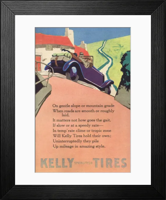 Framed Print : Advert for Kelly Tyres (1924) Date: 1924 Framed Print : Advert for Kelly Tyres (1924) Date: 1924