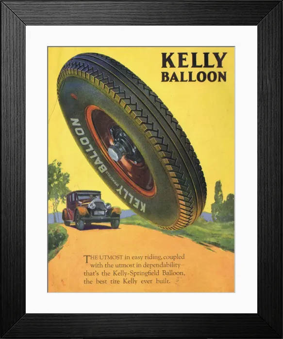 Framed Print : Advert for a Kelly Balloon tyre (1925-26) Date: circa 1926 Framed Print : Advert for a Kelly Balloon tyre (1925-26) Date: circa 1926
