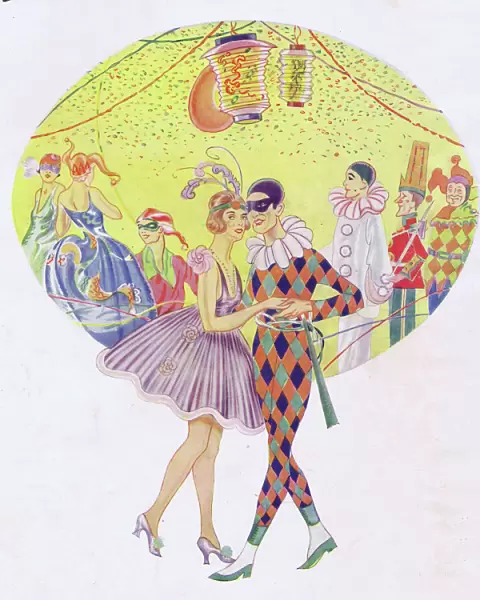 A scene of a fancy dress party (1920s) Date: 1920s