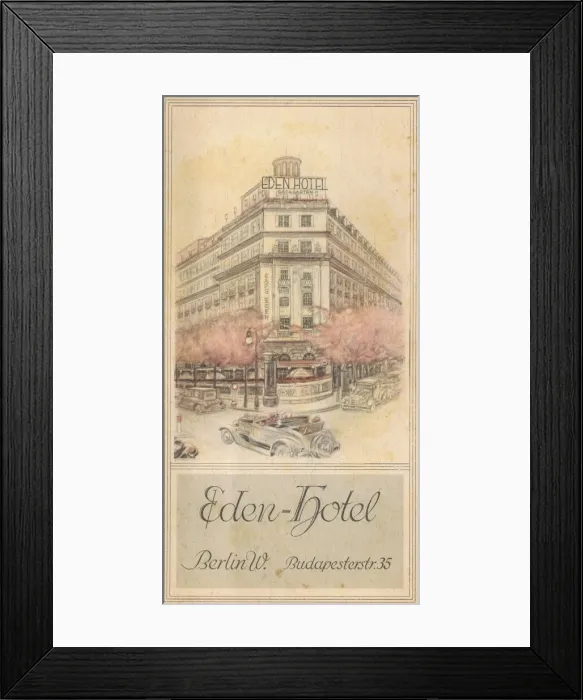 Framed Print : Sketch of the exterior of the Eden Hotel, Berlin (1920s) Date: 1920s Framed Print : Sketch of the exterior of the Eden Hotel, Berlin (1920s) Date: 1920s