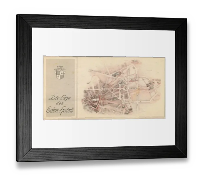 Framed Print : Sketch showing the location of the Eden Hotel in Berlin (1920s) Date: 1920s Framed Print : Sketch showing the location of the Eden Hotel in Berlin (1920s) Date: 1920s