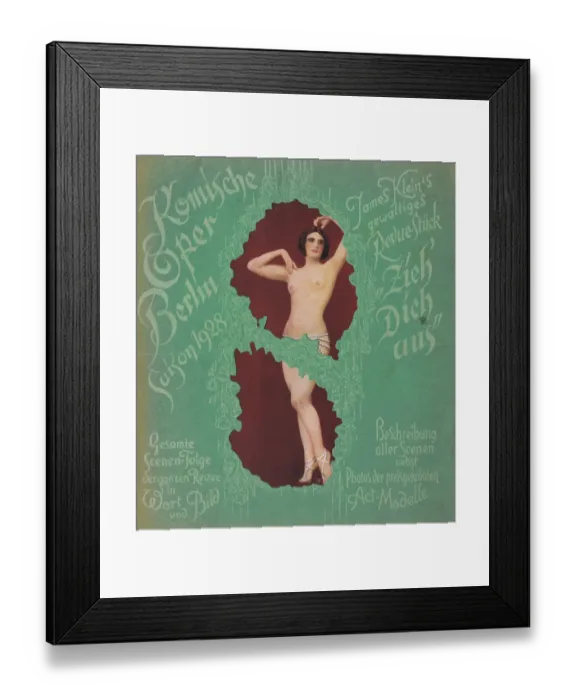 Framed Print : Front cover for souvenir brochure for James Kleins Zieh Dich Aus (Undress Yourself) Framed Print : Front cover for souvenir brochure for James Kleins Zieh Dich Aus (Undress Yourself)