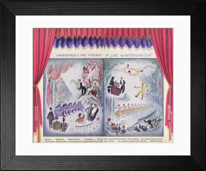 Framed Print : A sketch showing various acts that have appeared at the Wintergarten Theatre in Berlin Framed Print : A sketch showing various acts that have appeared at the Wintergarten Theatre in Berlin