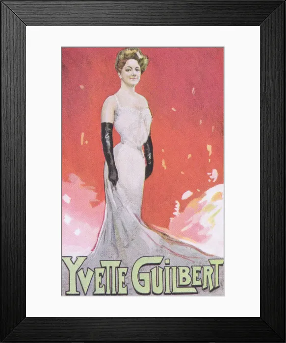 Framed Print : Poster for Yvette Guilbert for the Wintergarten Theatre, Berlin Date: circa 1905 Framed Print : Poster for Yvette Guilbert for the Wintergarten Theatre, Berlin Date: circa 1905