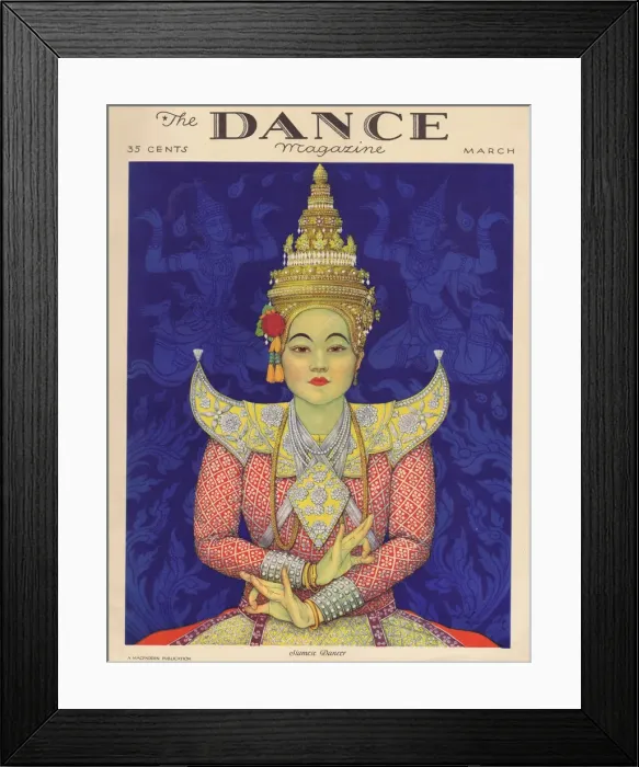 Framed Print : Cover of Dance Magazine, March 1926 featuring a Siamese dancer Date: 1926 Framed Print : Cover of Dance Magazine, March 1926 featuring a Siamese dancer Date: 1926