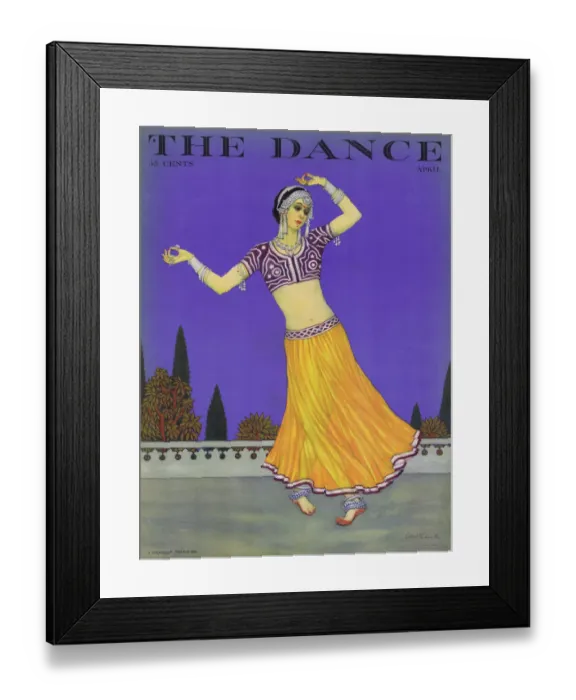 Framed Print : Cover of Dance Magazine, April 1927 featuring Madame Laurka in an Indian Nautch dance Framed Print : Cover of Dance Magazine, April 1927 featuring Madame Laurka in an Indian Nautch dance