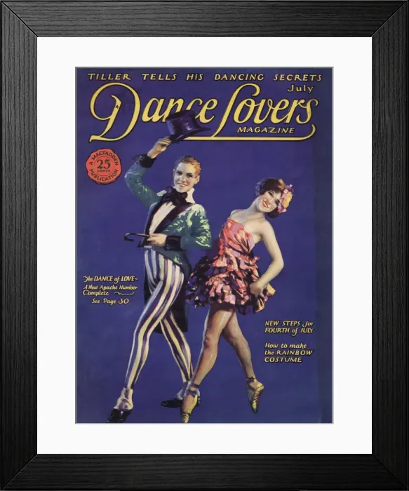 Framed Print : Cover of Dance Lovers Magazine, July 1925 featuring Dickie and Edith Burstow Date Framed Print : Cover of Dance Lovers Magazine, July 1925 featuring Dickie and Edith Burstow Date