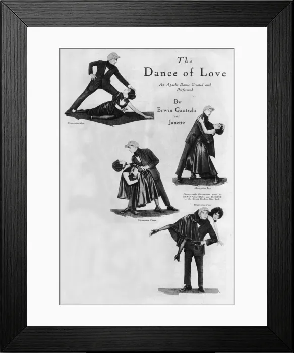 Framed Print : A visual representation of a version of the famous Apache dance Framed Print : A visual representation of a version of the famous Apache dance