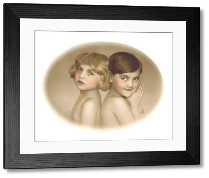 Framed Print : Jenny Dollys adopted daughters Manzi and Klari, early 1930s Date: early 1930s Framed Print : Jenny Dollys adopted daughters Manzi and Klari, early 1930s Date: early 1930s
