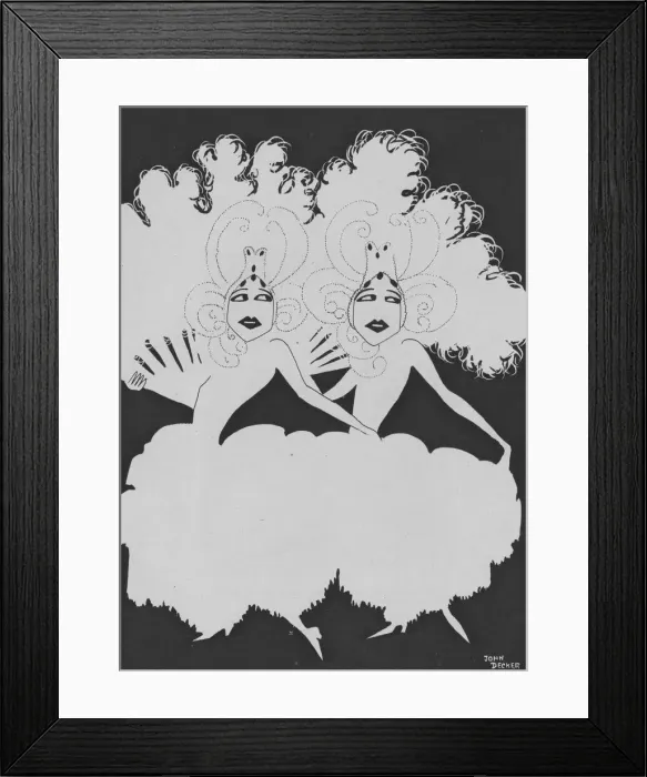 Framed Print : A sketch of the Dolly Sisters c. 1923 Date: circa 1923 Framed Print : A sketch of the Dolly Sisters c. 1923 Date: circa 1923