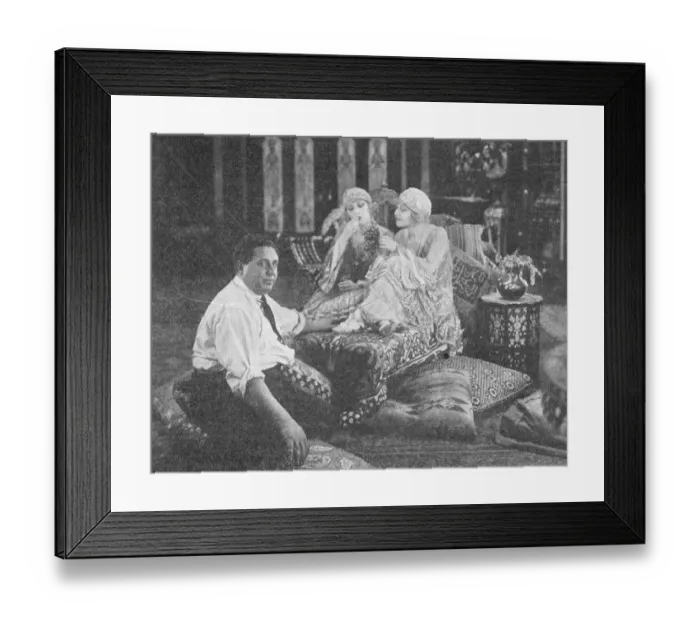 Framed Print : The Dolly Sisters and director Leonce Perret on the set of the film The Million Dollar Framed Print : The Dolly Sisters and director Leonce Perret on the set of the film The Million Dollar