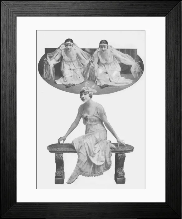 Framed Print : Two photographs of the Dolly Sisters, 1914 Date: 1914 Framed Print : Two photographs of the Dolly Sisters, 1914 Date: 1914