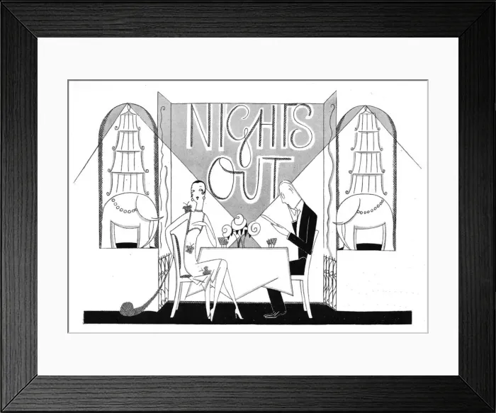 Framed Print : Sketch by Fish for the series Nights Out, 1926 - an exploration of nocturnal Framed Print : Sketch by Fish for the series Nights Out, 1926 - an exploration of nocturnal