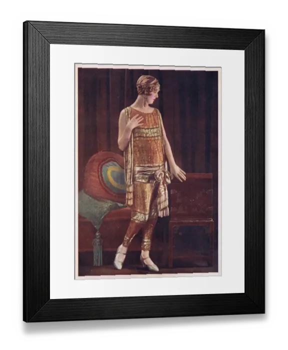 Framed Print : A gown by Pam of 110 New Bond Street, 1927 Date: 1927 Framed Print : A gown by Pam of 110 New Bond Street, 1927 Date: 1927
