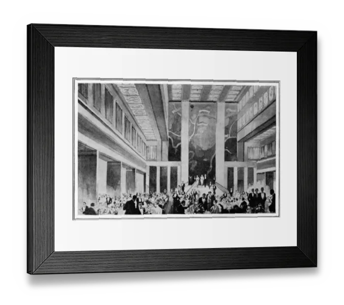 Framed Print : Sketch of the interior of the Ile de France (1927)- the giant new liner of the French Framed Print : Sketch of the interior of the Ile de France (1927)- the giant new liner of the French
