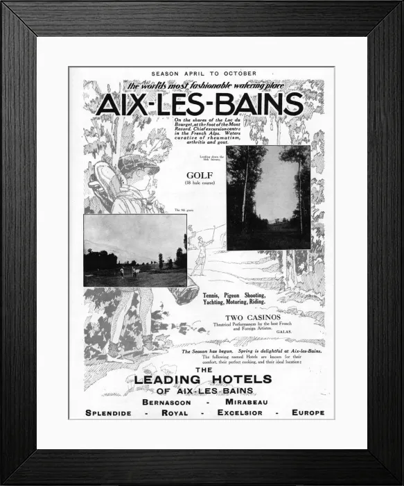 Framed Print : Advert for Aix Les Bains, France (1927) - the world Framed Print : Advert for Aix Les Bains, France (1927) - the world