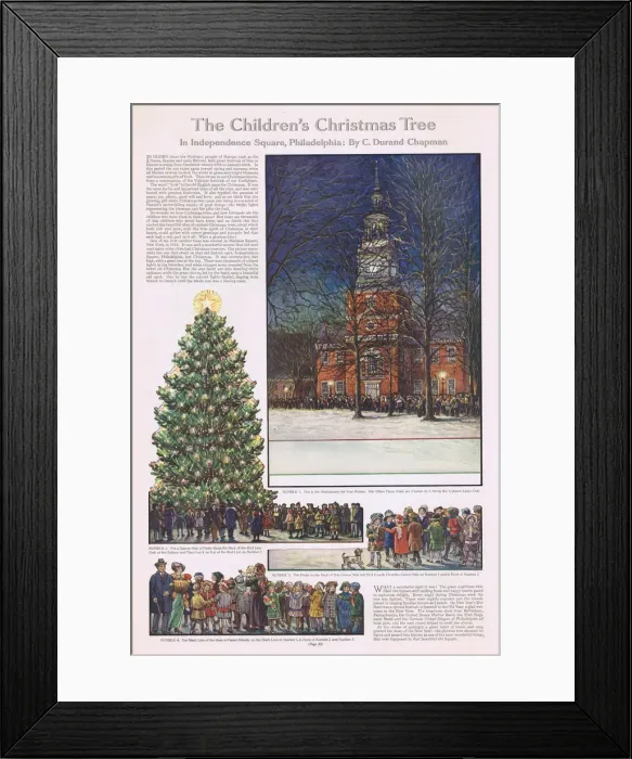 Framed Print : The Childrens Christmas Tree paper cut-out project, 1914 Date: 1914 Framed Print : The Childrens Christmas Tree paper cut-out project, 1914 Date: 1914