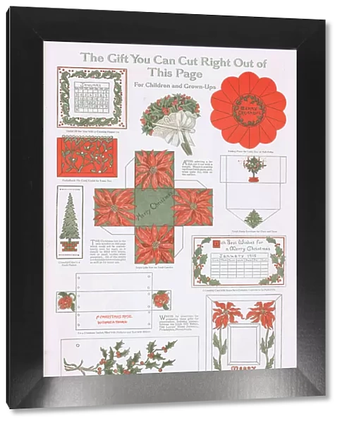 A Christmas Gift paper cut-out Project, 1914 Date: 1914