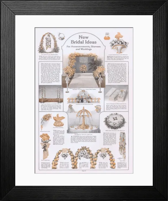 Framed Print : New Bridal Ideas for announcements, showers and Weddings, 1914 Date: 1914