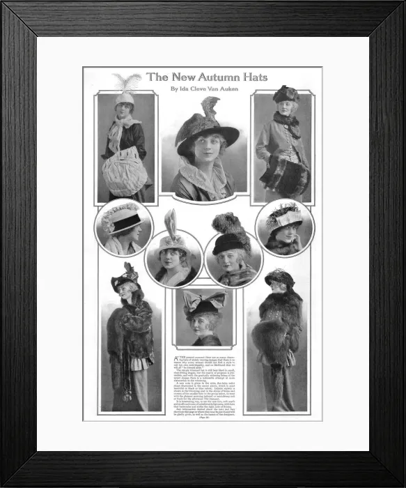 Framed Print : New Autumn Hats, 1914 Date: 1914 Framed Print : New Autumn Hats, 1914 Date: 1914