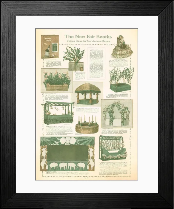 Framed Print : Unique ideas for Autumn Fair Booths, 1914 Date: 1914 Framed Print : Unique ideas for Autumn Fair Booths, 1914 Date: 1914