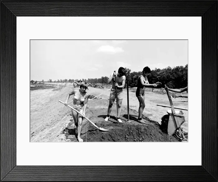 Framed Print : Boys and girls taking part in a Communist Youth labour camp in former Yugoslavia Framed Print : Boys and girls taking part in a Communist Youth labour camp in former Yugoslavia
