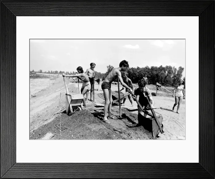 Framed Print : Boys and girls taking part in a Communist Youth labour camp in former Yugoslavia Framed Print : Boys and girls taking part in a Communist Youth labour camp in former Yugoslavia