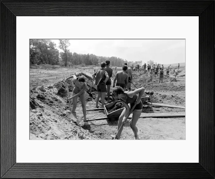 Framed Print : Boys and girls taking part in a Communist Youth labour camp in former Yugoslavia Framed Print : Boys and girls taking part in a Communist Youth labour camp in former Yugoslavia