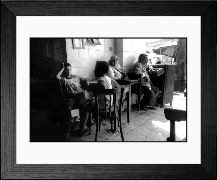 Framed Print : Cafe interior - Alexandria, Egypt. Date: 1980s Framed Print : Cafe interior - Alexandria, Egypt. Date: 1980s