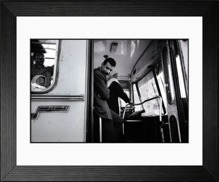 Framed Print : Passengers on bus Cairo, Egypt. Date: 1980s Framed Print : Passengers on bus Cairo, Egypt. Date: 1980s