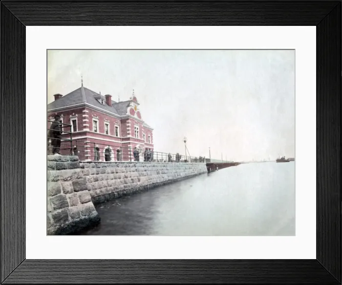 Framed Print : Dockside Yokohama japan circa 1880s. Date: circa 1880s Framed Print : Dockside Yokohama japan circa 1880s. Date: circa 1880s